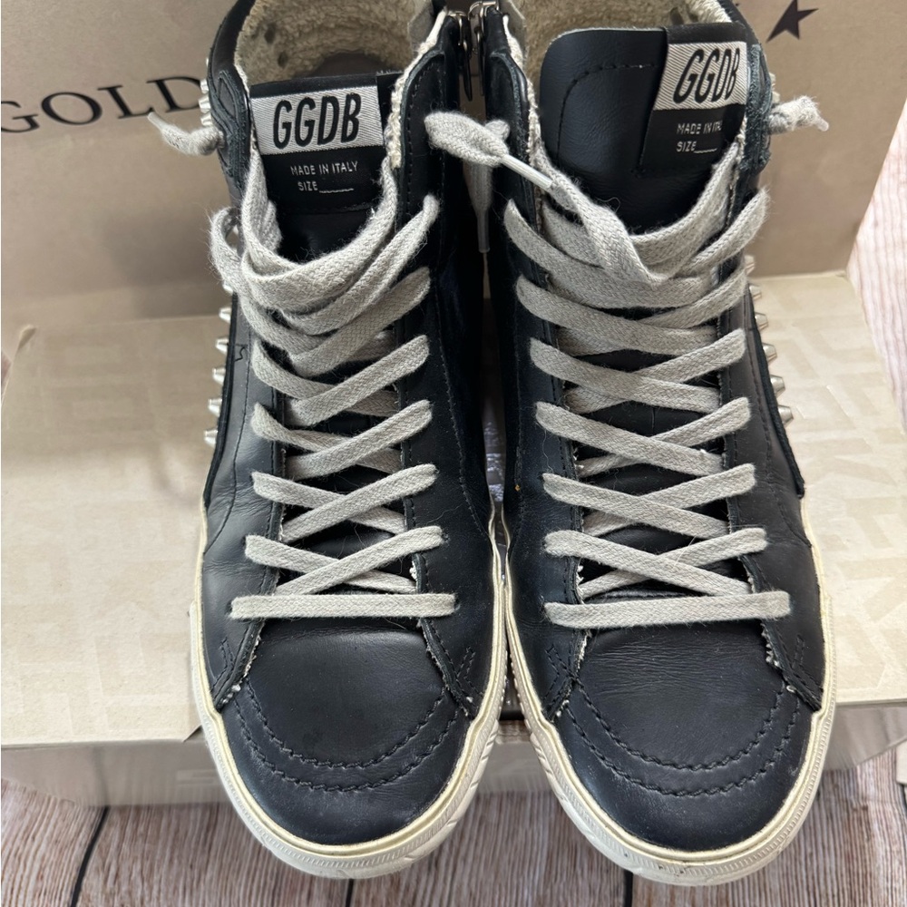 Golden Goose Black and White Studded High-Tops - Picture 2 of 11